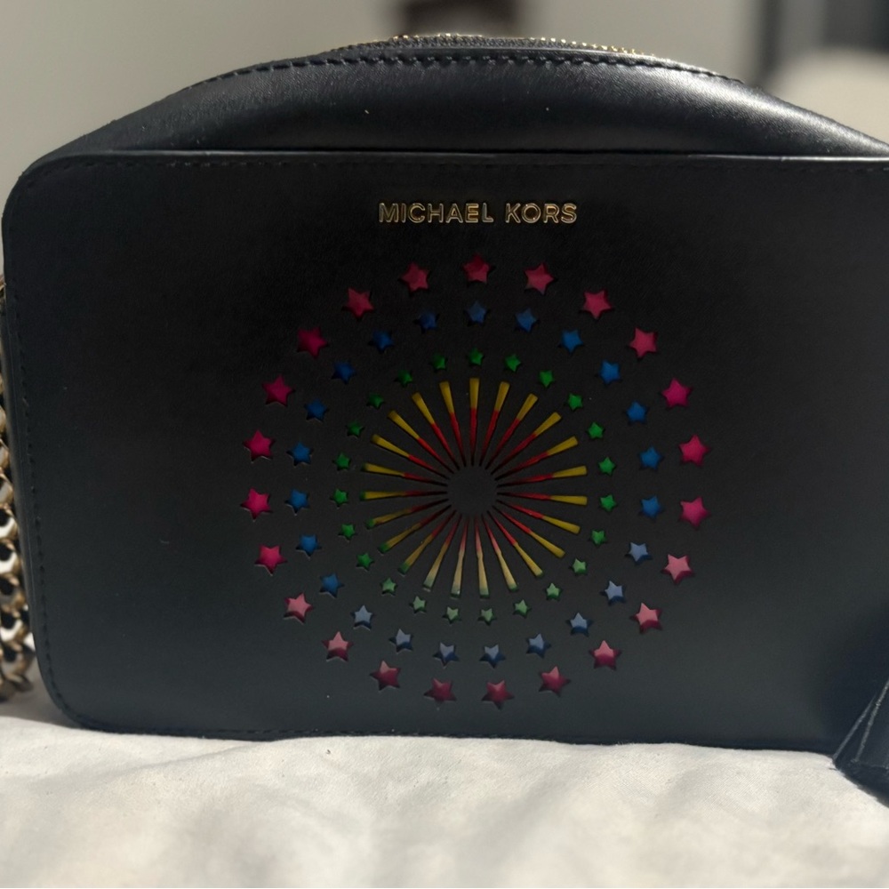 Michael Kors Black Crossbody Bag with Colorful Starburst - Picture 2 of 16